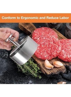 7 Seas 7Seas Hamburger Press Machine Stainless Steel Surface with Groove Design Aloo Tikki and Burger Tikki Making Machine Steel Material Round Shape Rice Cake and Kabab Press  - Image 5