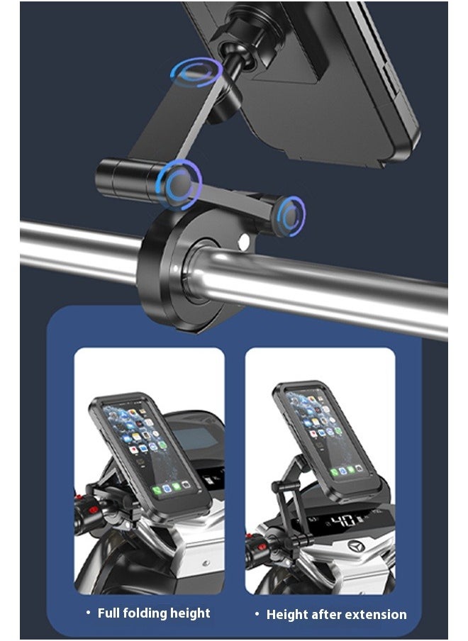wheel up - Cycle Phone Holder Waterproof,Motorcycle Handlebar Mount,Mountain Bicycle Cellphone Clamp，Scooter Phone Clip Freely Adjustable - Image 1