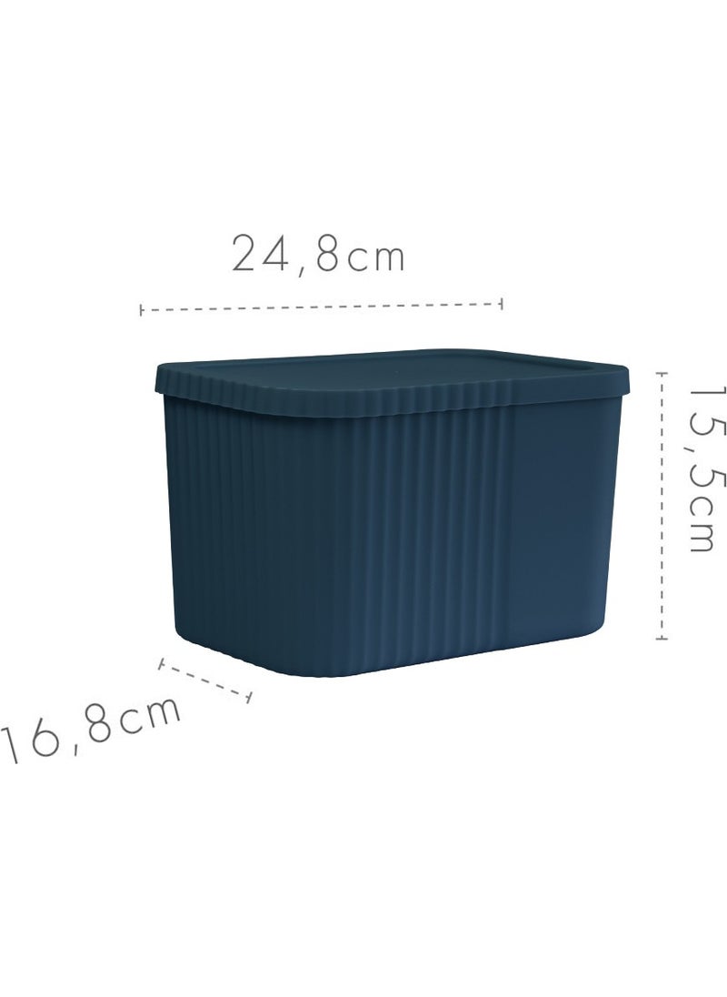 Devigo 6 Liter Midi Multi-Purpose Storage Box with Lid - Towel, Cosmetics Personal Item Organizer  - Image 2