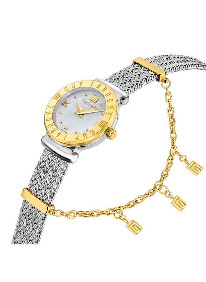Guy Laroche Betty 25mm Women's Swiss Quartz Watch with White Mother-of-Pearl Dial & Stainless Steel Bracelet  - Image 2