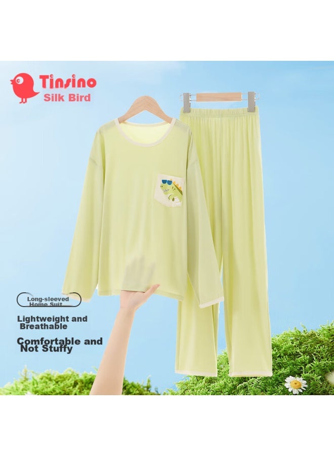 Tinsino Children's Pajamas Boys' Home Wear Set Air Conditioning Suit Clothes Kids' Clothing Dinosaur Sungl - Image 1