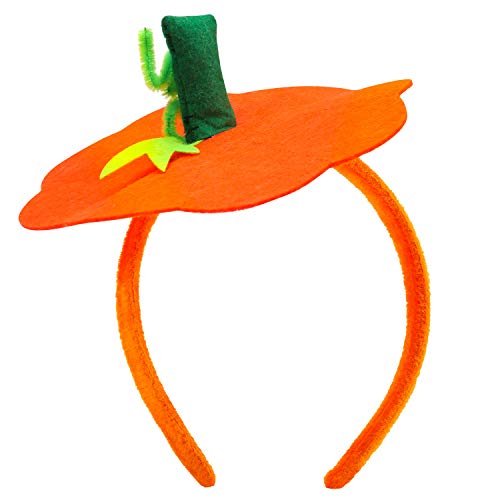 Farochy Halloween Headband Pumpkin Headdress Dress Up Orange - Image 2