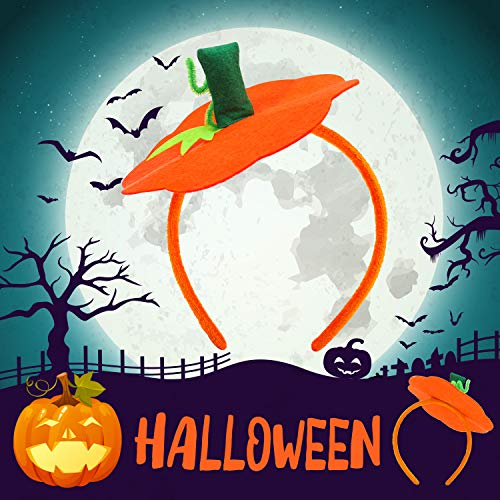 Farochy Halloween Headband Pumpkin Headdress Dress Up Orange - Image 5