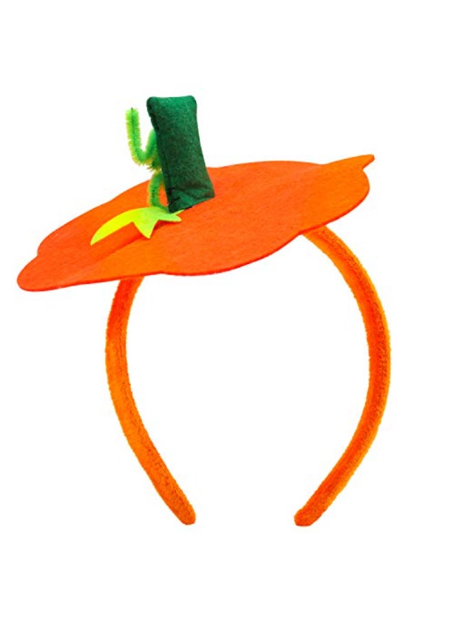 Farochy Halloween Headband Pumpkin Headdress Dress Up Orange - Image 1