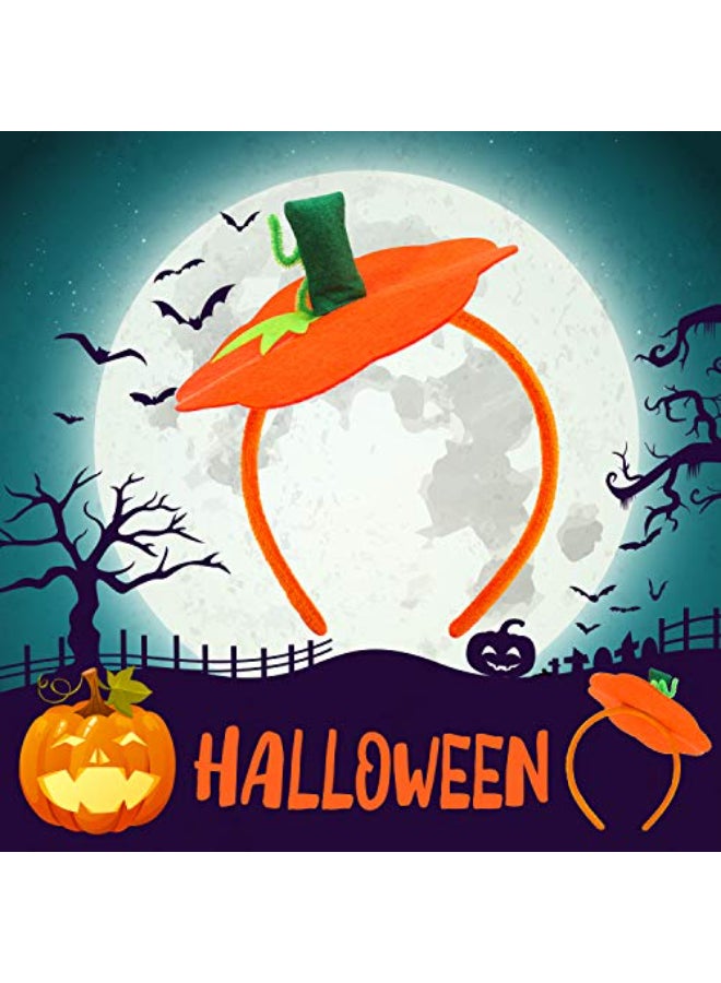 Farochy Halloween Headband Pumpkin Headdress Dress Up Orange - Image 4