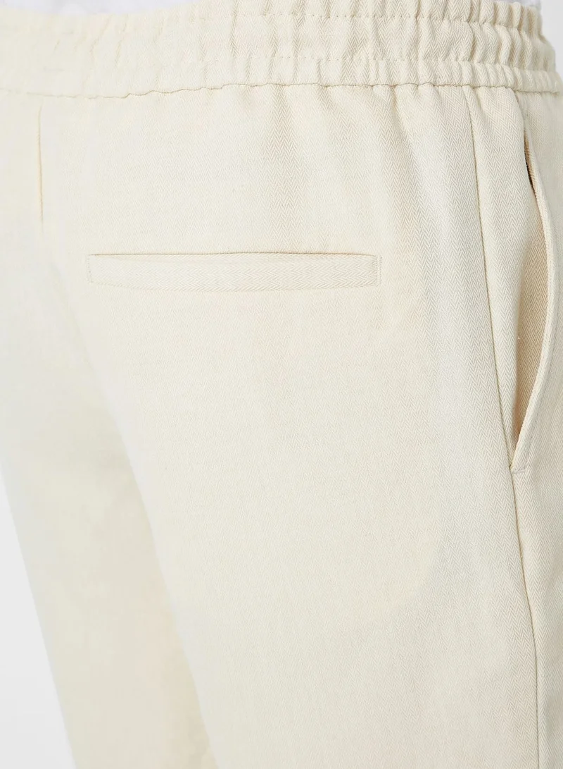 Robert Wood Cotton Blend Linen Shorts