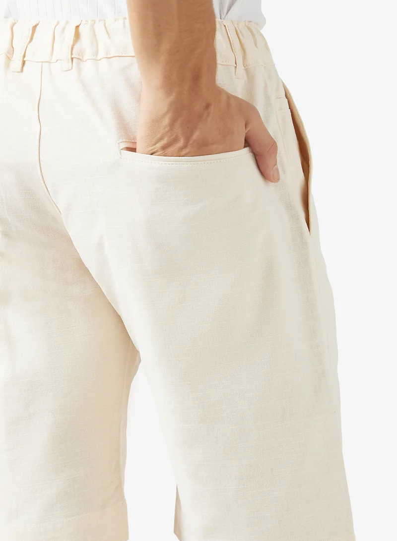 Robert Wood  Cotton Blend Linen Shorts for Men | Best Price UAE