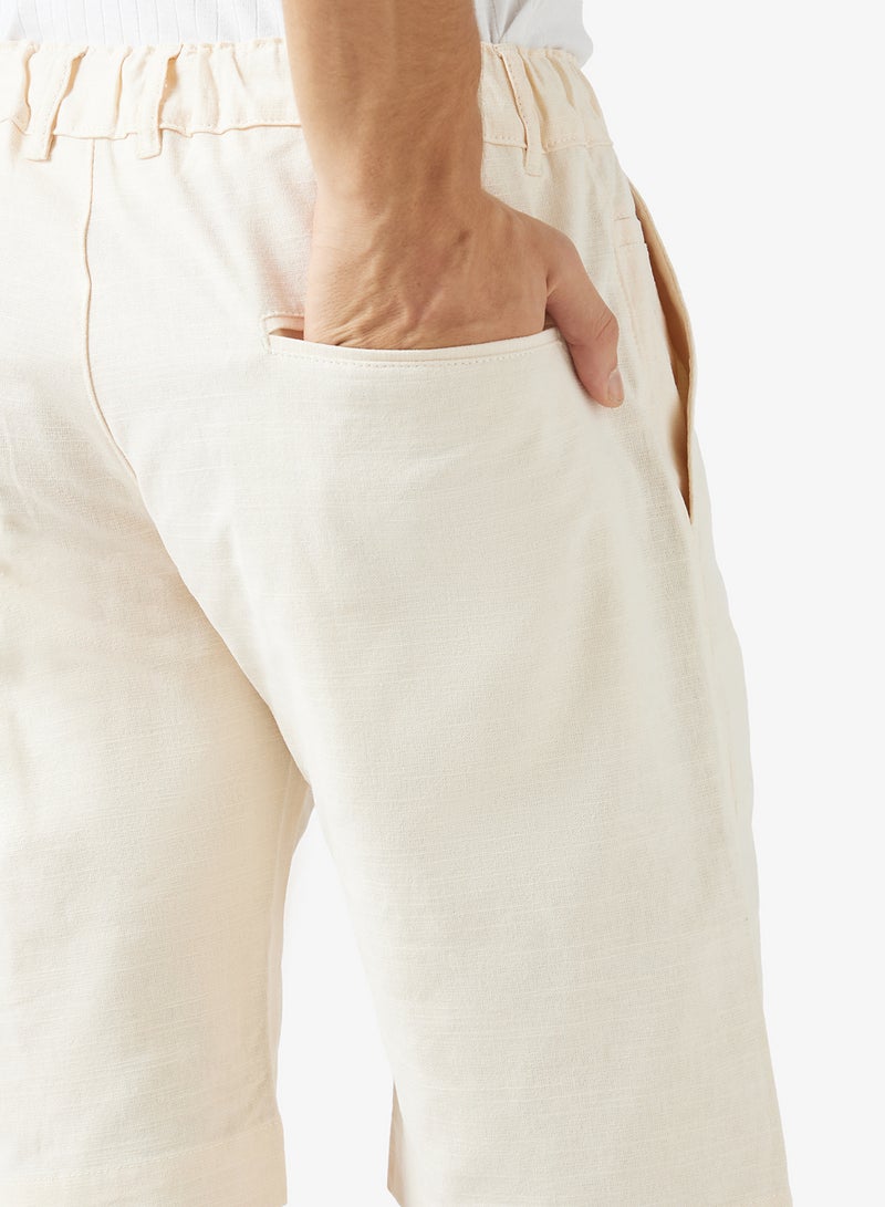 Robert Wood Cotton Blend Linen Shorts - Image 4