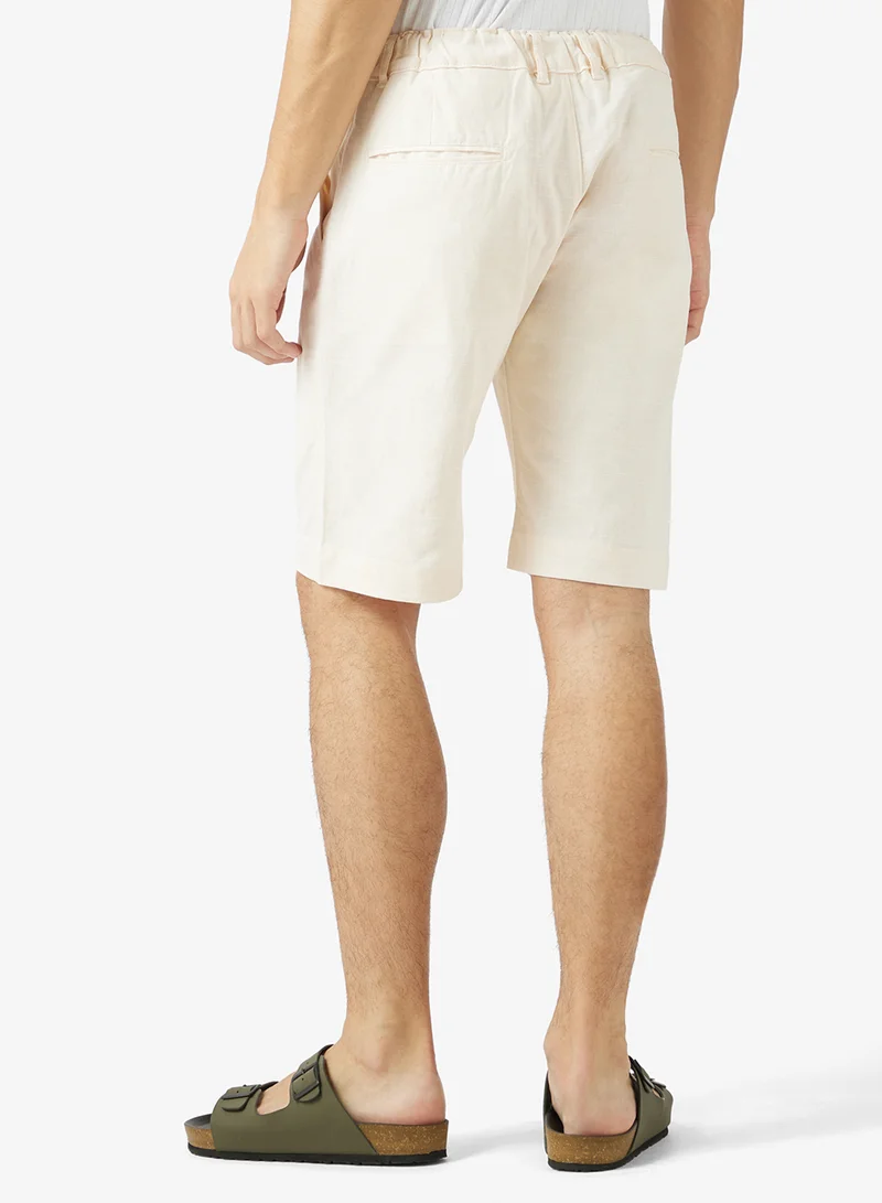 Robert Wood  Cotton Blend Linen Shorts for Men | Best Price UAE