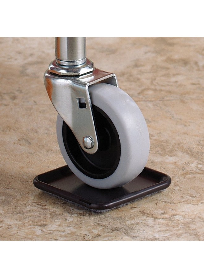 SoftTouch 2 1/2" Square Reusable Carpet Bottom Furniture Caster Cups to Protect Hardwood, Tile or Laminate Floors, Brown/Gray (12 Pack) - Image 2