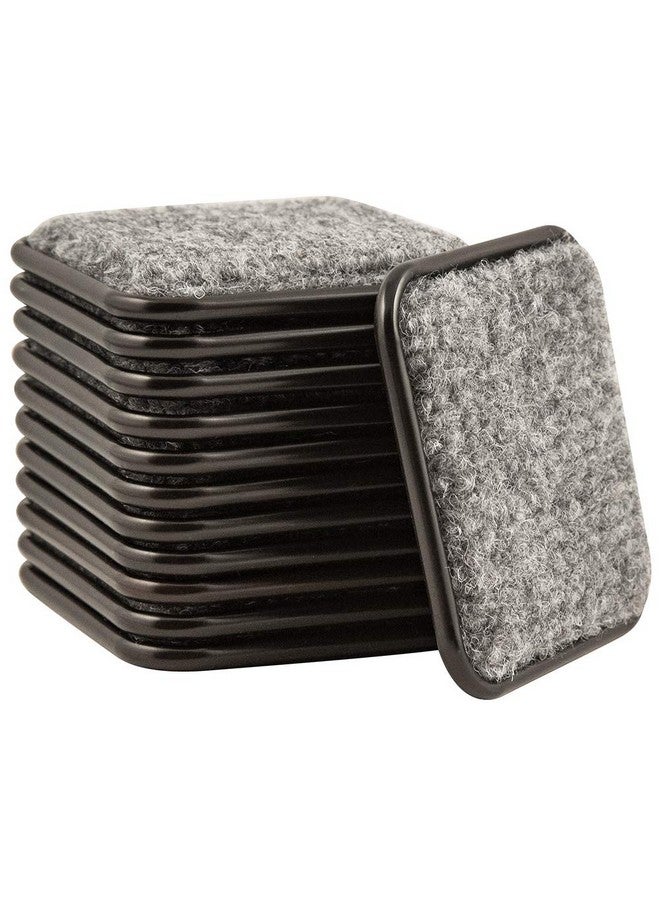 SoftTouch 2 1/2" Square Reusable Carpet Bottom Furniture Caster Cups to Protect Hardwood, Tile or Laminate Floors, Brown/Gray (12 Pack) - Image 1