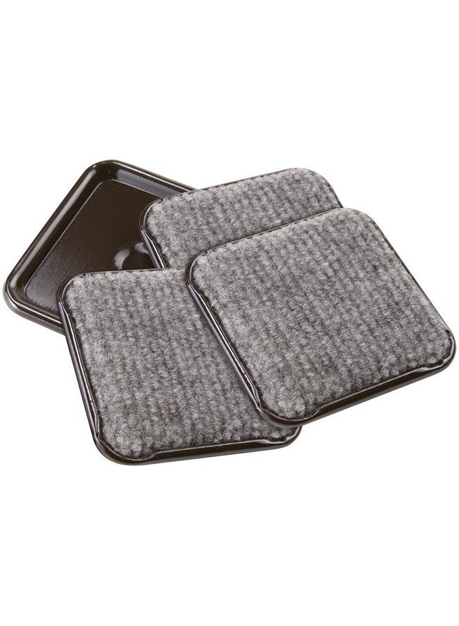 SoftTouch 2 1/2" Square Reusable Carpet Bottom Furniture Caster Cups to Protect Hardwood, Tile or Laminate Floors, Brown/Gray (12 Pack) - Image 3