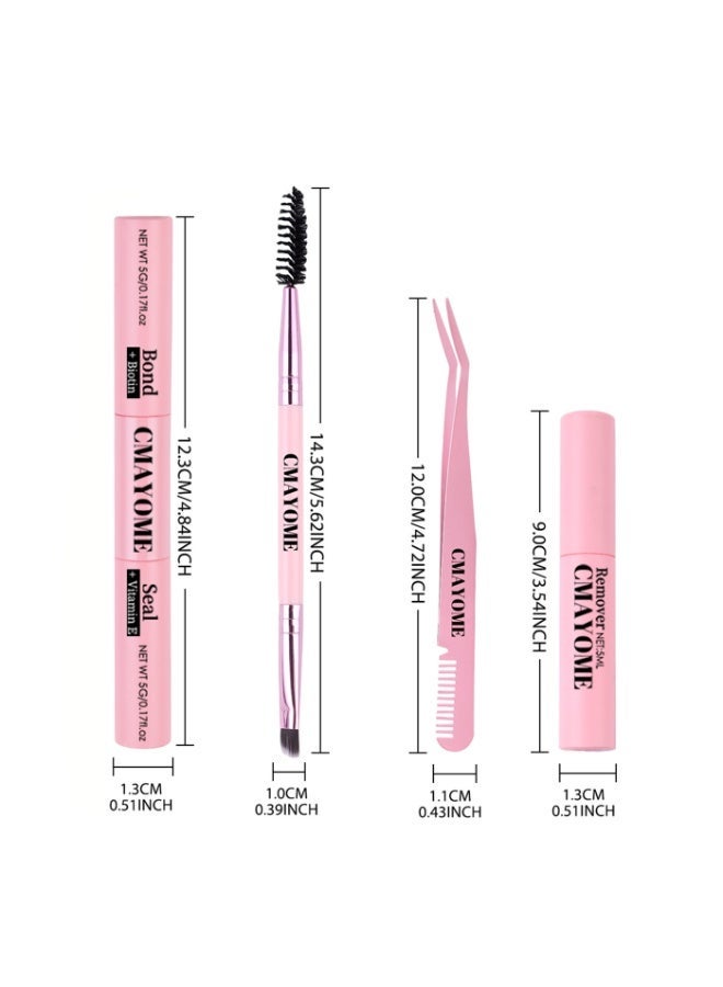 CMAYOME DIY Eyelash Tool Kit, 2 In 1 Bond & Seal Lash Glue With Lash Remover, Tweezers & Reusable Lash Brush, Waterproof Long Lasting Lash Extension Kit - Image 5