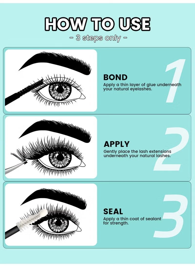 CMAYOME DIY Eyelash Tool Kit, 2 In 1 Bond & Seal Lash Glue With Lash Remover, Tweezers & Reusable Lash Brush, Waterproof Long Lasting Lash Extension Kit - Image 3