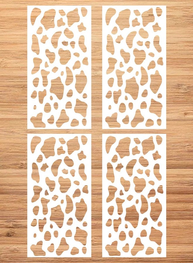 CIEMODA 4 Pieces Cow Print Stencil A4 Animal Plastic Stencils ReusableTemplates for Painting on Wood Canvas Paper Fabric Floor Wall Tile DIY Crafts Decor - Image 4