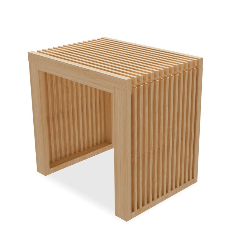APRTAT Bamboo Dining Bench Indoor Small Bench Entryway Shoe Rack Bench,Outdoor Modern Wood Benches 17 Inch for Living Room Hallway Bedroom Bathroom Nature Small - Image 1