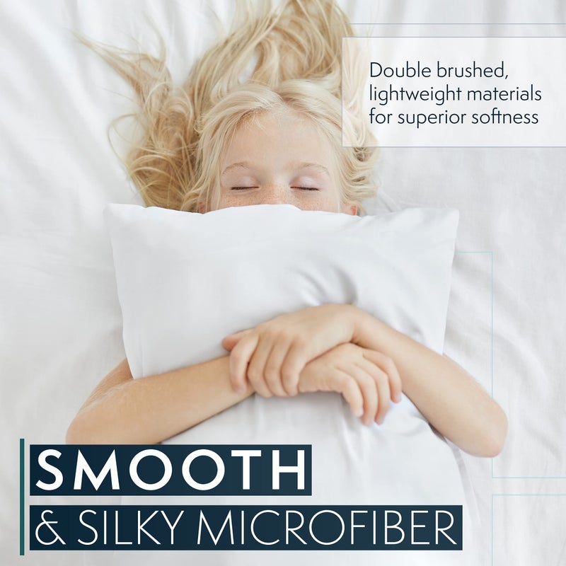 HC Collection Pillow Cases Standard Size/Queen Size Set of 2- Microfiber, Extra Soft Pillowcases - Easy Care & Machine Washable - White - Image 4