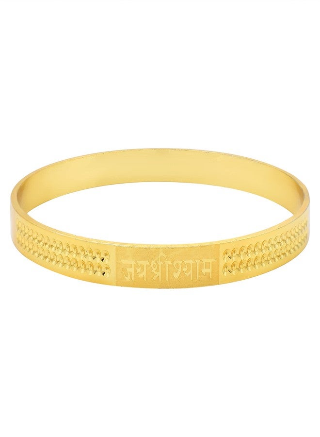 DULCI Gold Plated Made of Brass Hindu Religious Jai Shri Shyam Bangle Kada for Men and Women (One Piece) - Image 1