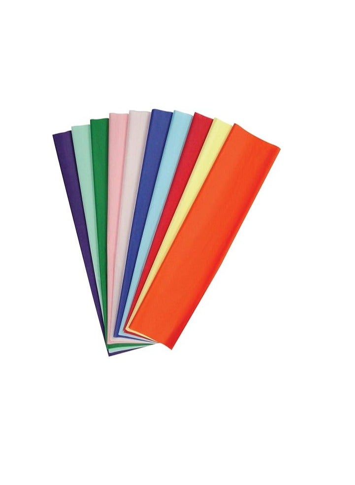 مجموعة مناديل ملونة مقاس 50 × 75 سم مكونة من 10 ورقات بألوان متعددة - Image 1