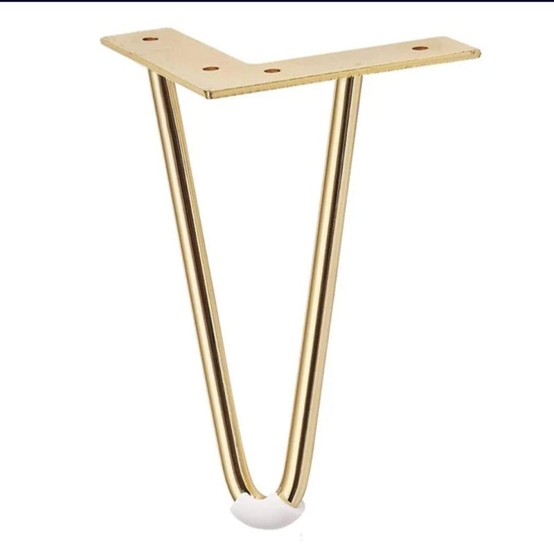 Aakash Dcor 6 Inch Gold Metal Sofa LegsSet of 4 Durable Replacement Sofa Paya Modern Rustproof Sturdy Furniture Legs for Home Office Hair Pin Leg  - Image 2