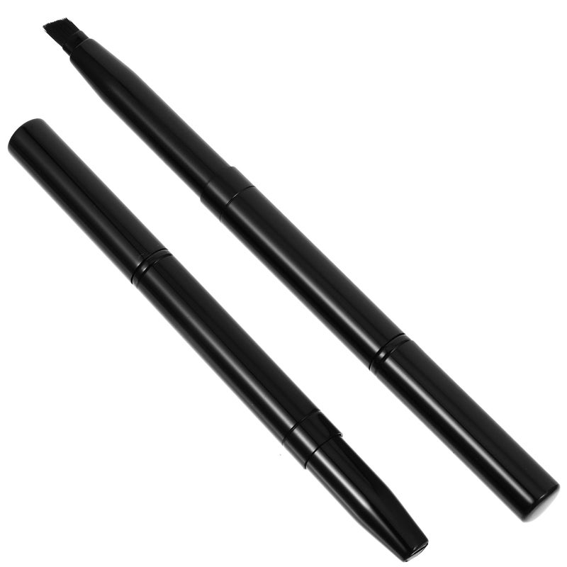 2 Pcs Double Ended Angled Eyebrow Brush Set With Caps For Precise Shaping Travel - Image 2