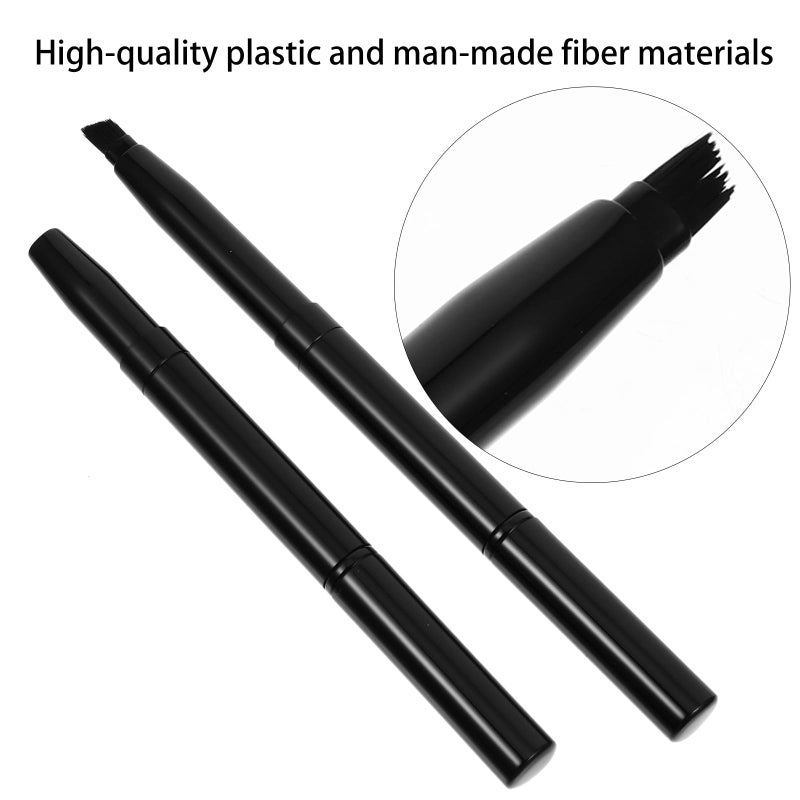 2 Pcs Double Ended Angled Eyebrow Brush Set With Caps For Precise Shaping Travel - Image 4