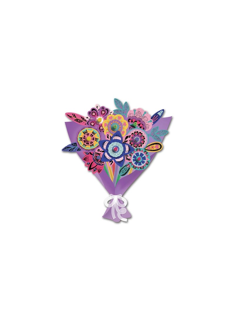 Avenir - Avenir Scratch Bouquet Kit – Flower | Themed Fun! Create Personalized Bouquets with Scratch Sheets, Wrapping Paper, and Ribbon | Step-by-Step Instructions for Kids 3+ - Image 1