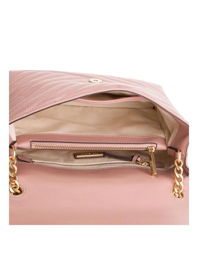 Tory Burch حقيبة كتف جلدية مبطنة بتصميم شيفرون كيرا - Image 5