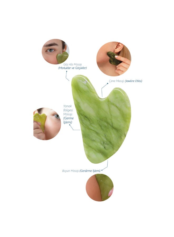 Gua Sha Stone, Natural Stone Guasha green – Scraping Massage  The Secret to Natural Beauty & Deep Skin Care wrinkle - anti aging - Image 2