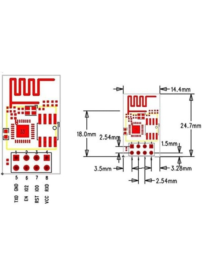 وحدة إرسال واستقبال لاسلكية ESP8266 ESP-01 عبر WiFi، متوافقة مع Arduino - Image 4