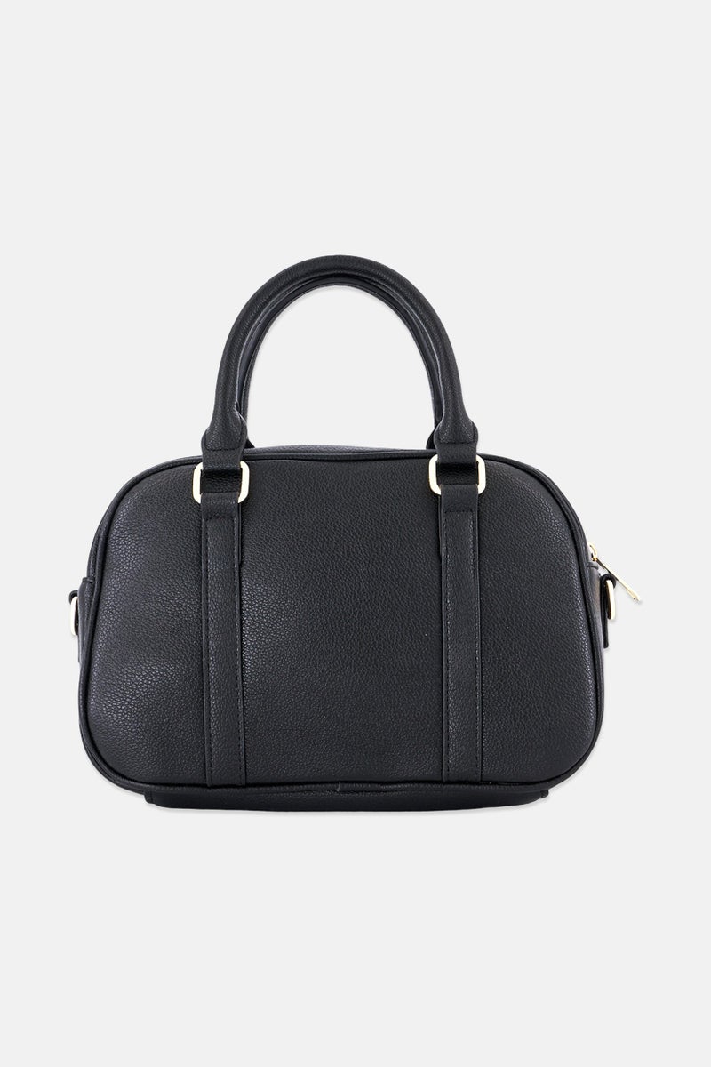 Cavalli Class Women Mariangela Brand Logo Satchel Bag, Black  - Image 3