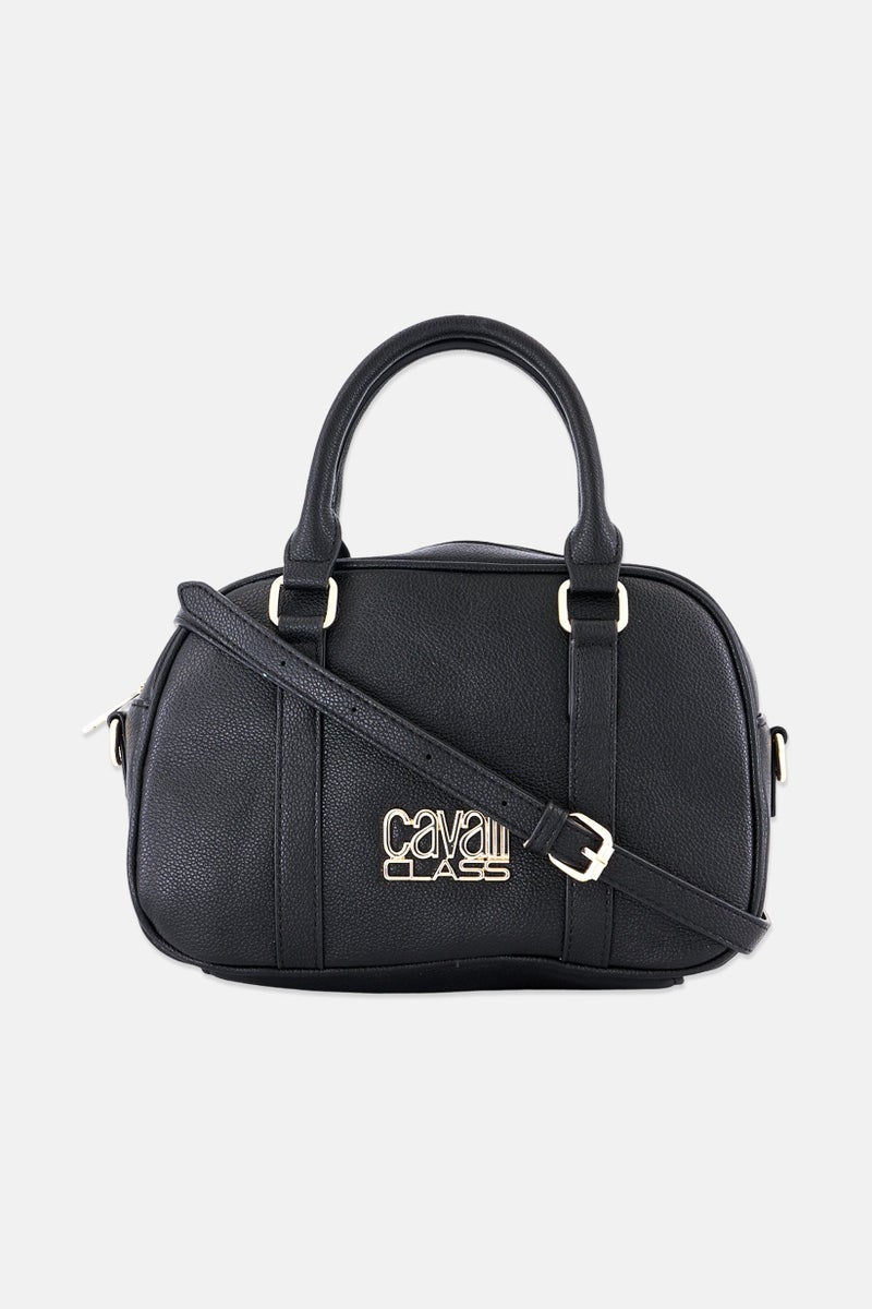 Cavalli Class Women Mariangela Brand Logo Satchel Bag, Black  - Image 1