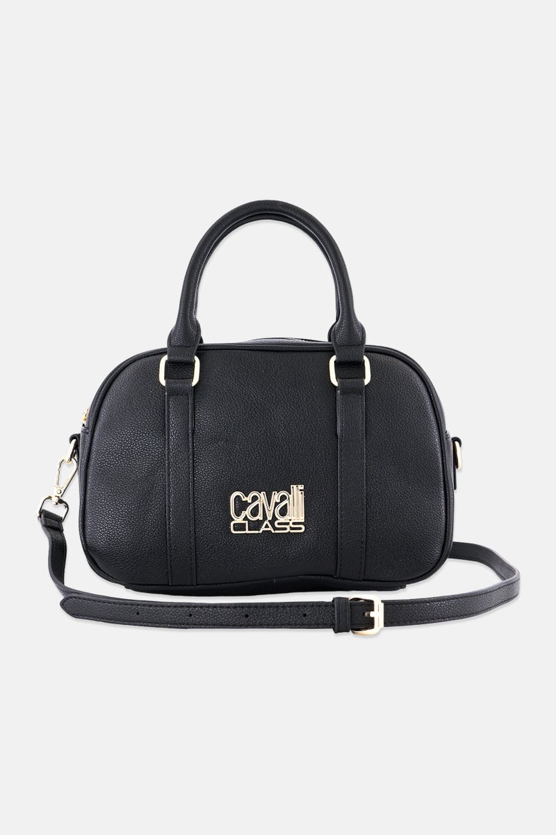 Cavalli Class Women Mariangela Brand Logo Satchel Bag, Black  - Image 2