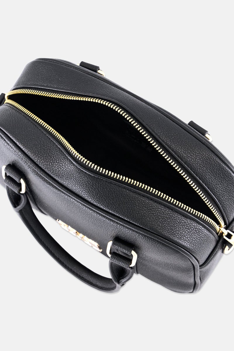 Cavalli Class Women Mariangela Brand Logo Satchel Bag, Black  - Image 4