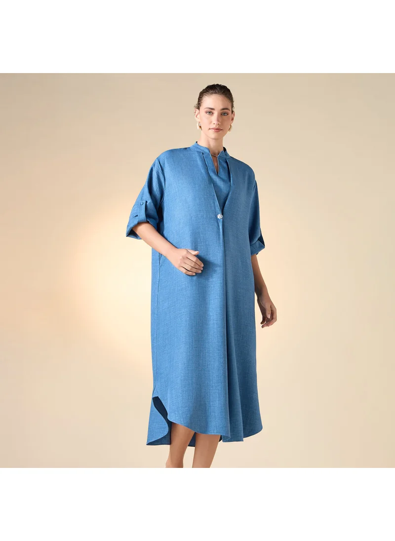 ايكونيك Iconic V-neck Midi Kaftan Dress