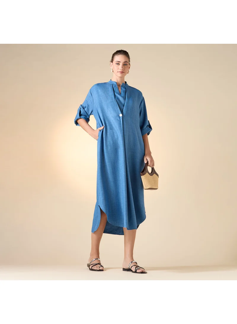 ايكونيك Iconic V-neck Midi Kaftan Dress