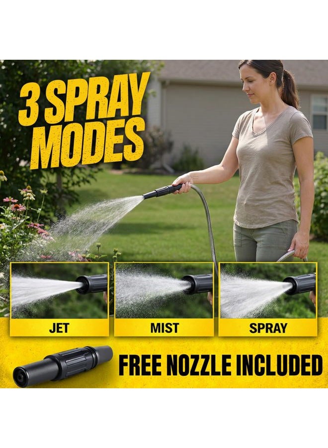 Bionic Steel 100 Foot Garden Hose 304 Stainless Steel Metal Water Hose – Super Tough & Flexible, Lightweight, Crush Resistant Aluminum Fittings, Kink & Tangle Free, Rust Proof, Easy to Use & Store - Image 3