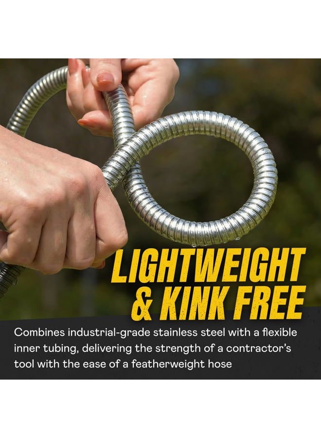 Bionic Steel 100 Foot Garden Hose 304 Stainless Steel Metal Water Hose – Super Tough & Flexible, Lightweight, Crush Resistant Aluminum Fittings, Kink & Tangle Free, Rust Proof, Easy to Use & Store - Image 4