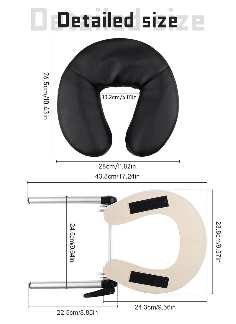 EBANKU EBANKU Universal Adjustable Face Cradle Massage Table Bed Face Cradle Pillow Cushion Set Aluminum Massage Face Cradle with Pillow Cushion Spa Massage Table Pad  Face Cradle Set  - Image 2