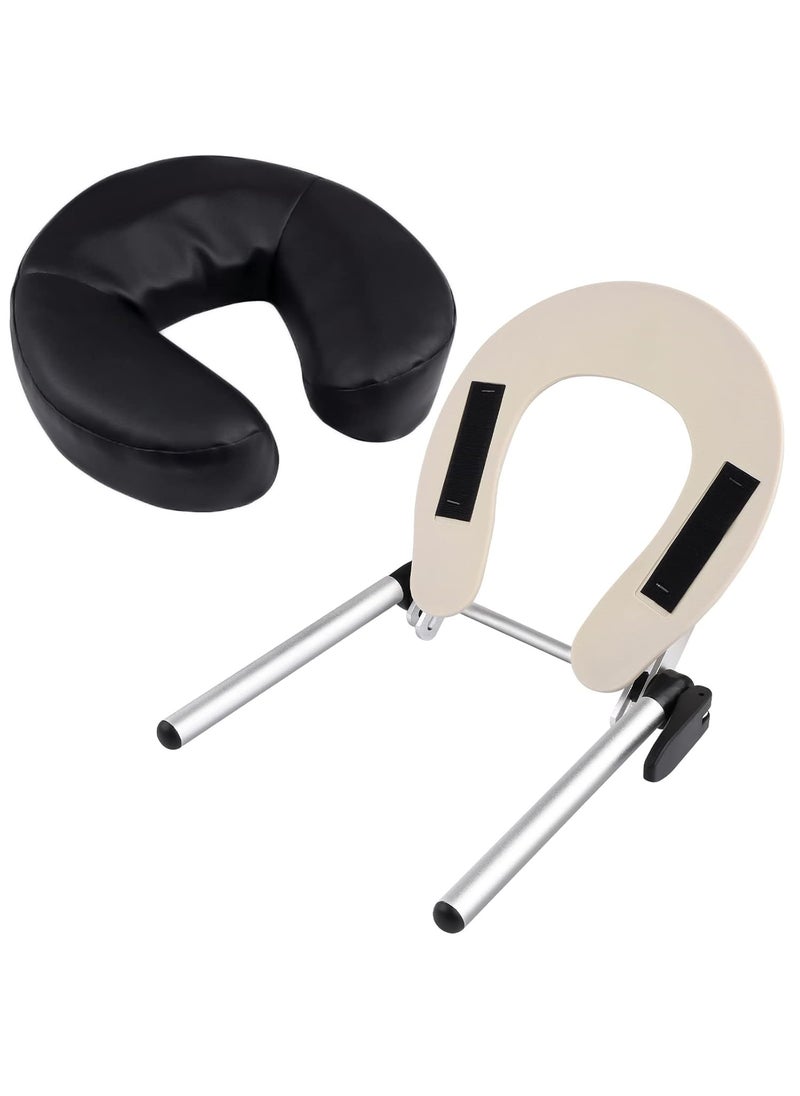 EBANKU EBANKU Universal Adjustable Face Cradle Massage Table Bed Face Cradle Pillow Cushion Set Aluminum Massage Face Cradle with Pillow Cushion Spa Massage Table Pad  Face Cradle Set  - Image 1