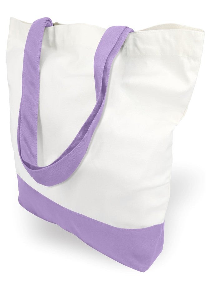TOPDesign 1-Pack Super Strong Large 12oz Cotton Canvas Tote Bag, Reusable Grocery Shopping Cloth Bag, Fashionable Two-Tone Tote for Crafts, DIY Your Creative Designs - Image 1