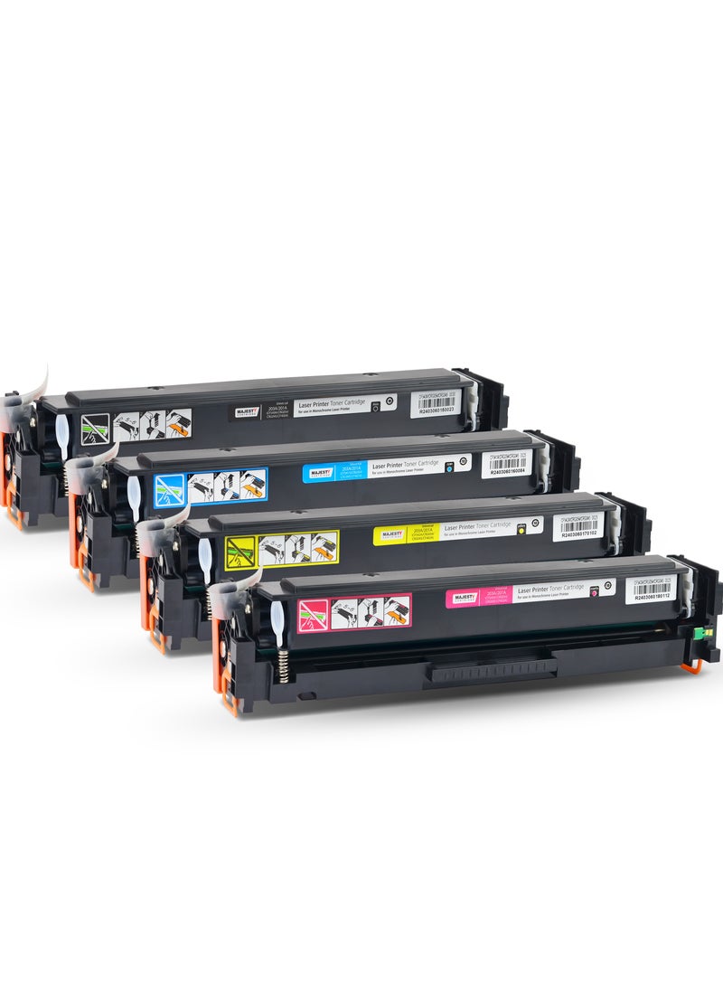 Majesty - 201AToner Cartridge Set for CF400A CF401A CF402A CF403A Compatible with HP Color Laserjet Pro MFP M274n M277dw M277c6 M252dw M252n M277 M277n 277dw Printer (4 Colors ) - Image 1