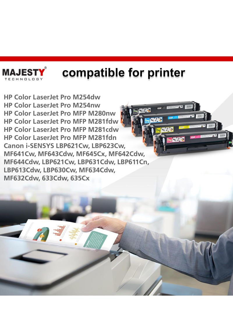 Majesty - 201AToner Cartridge Set for CF400A CF401A CF402A CF403A Compatible with HP Color Laserjet Pro MFP M274n M277dw M277c6 M252dw M252n M277 M277n 277dw Printer (4 Colors ) - Image 1