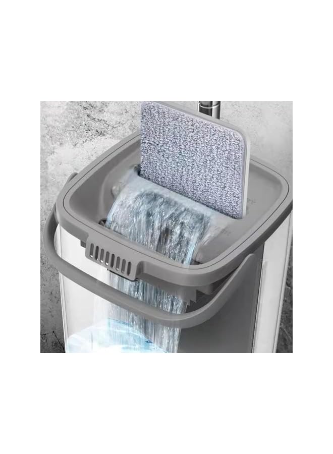 promass Microfiber Floor Mop with Bucket, 2-in-1 Cleaning Squeeze Hand-Free Flat Mop, 2 Reusable Pads, Stainless Steel Handle, 360° Rotating Head, User-Friendly Design. Multi-Color - Image 2