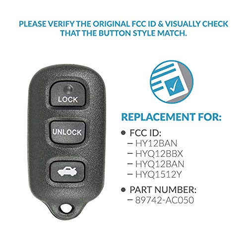 Keyless2Go Replacement for New Keyless Entry Remote Car Key Fob Avalon FCC HYQ12BBX HYQ12BAN HYQ1512Y (2 Pack) - Image 4