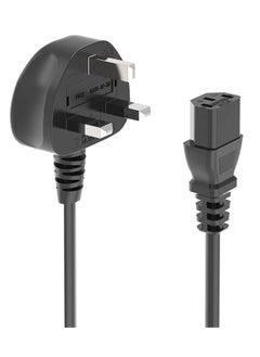 UK Plug Computer Power Cable 18AWG BS 1363 to C13 10A 250V Black Replacement AC Power Cord Kettle Lead UK Power Cord Power Supply Cable TV Monitor Power Cable