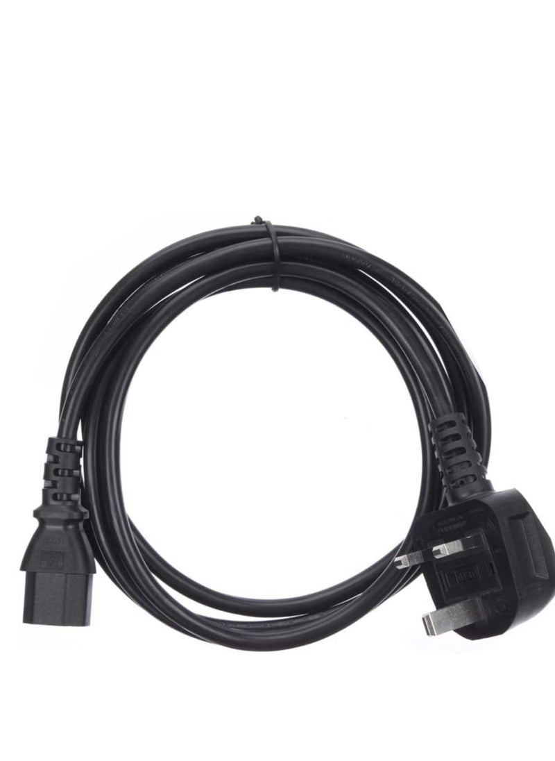 Generic - UK Plug Computer Power Cable 18AWG BS 1363 to C13 10A 250V Black Replacement AC Power Cord Kettle Lead UK Power Cord Power Supply Cable TV Monitor Power Cable - Image 1