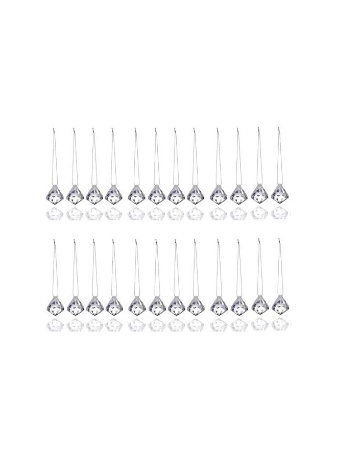 The Bros 24pc Crystal Ornaments Christmas Tree Diamond Decorations Balls Clearance Hanging Crystals for Centerpieces Acrylic Gem Beads Decorative Clear - Image 4