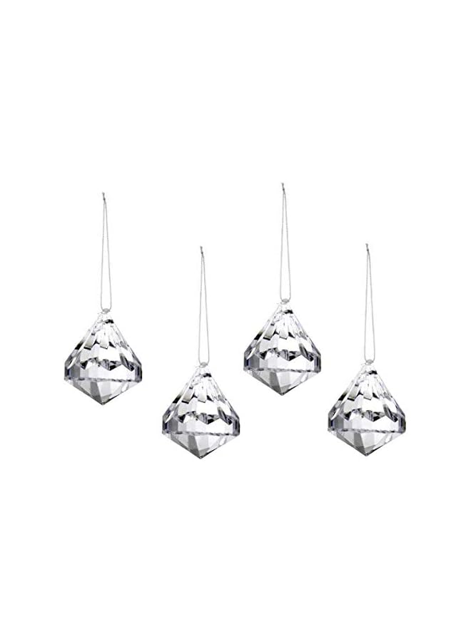 The Bros 24pc Crystal Ornaments Christmas Tree Diamond Decorations Balls Clearance Hanging Crystals for Centerpieces Acrylic Gem Beads Decorative Clear - Image 3