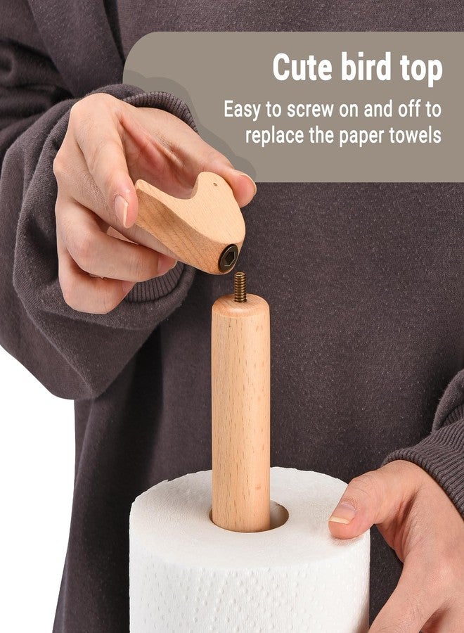 Cambiar Paper Towel Holder, Cute Bird Wooden Kitchen Roll Stand Organizer Free Standing, Housewarming Gift Present for Friends - Image 5